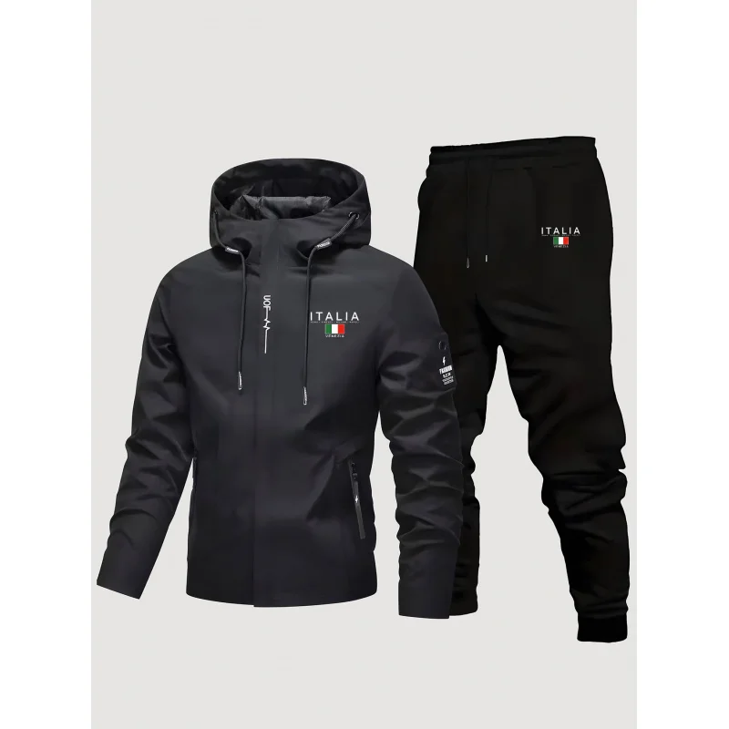 

New autumn and winter men's office wear Leisure All-Matching Outdoor sports suit Jacket+Trousers