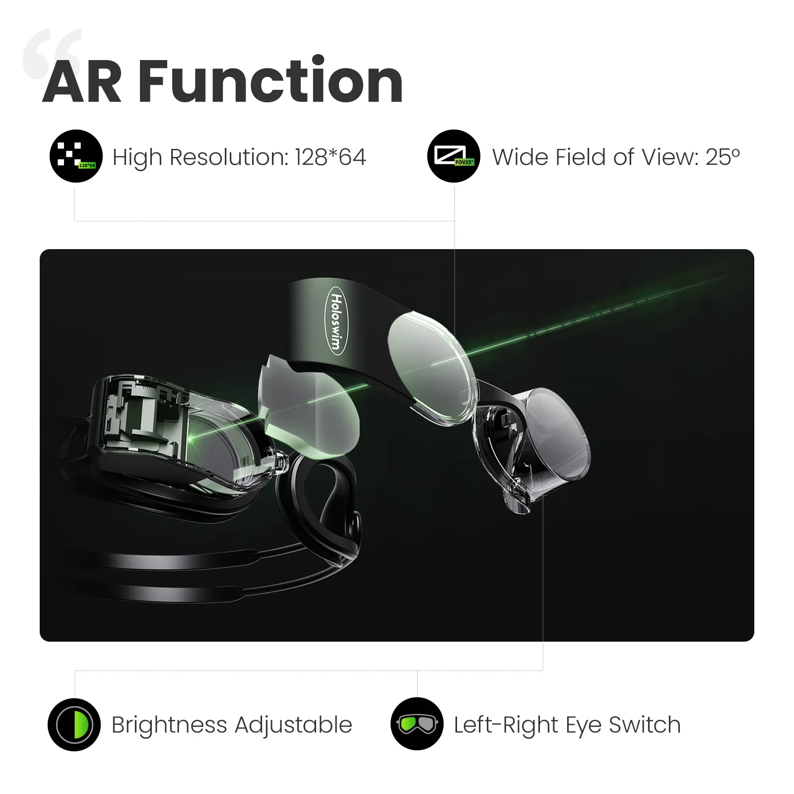 Okulary pływackie Holoswim 2 Pro AR Smart Glasses Goggles Anti-Fog z funkcją pomiaru w czasie rzeczywistym i monitorowaniem aktywności fitness.