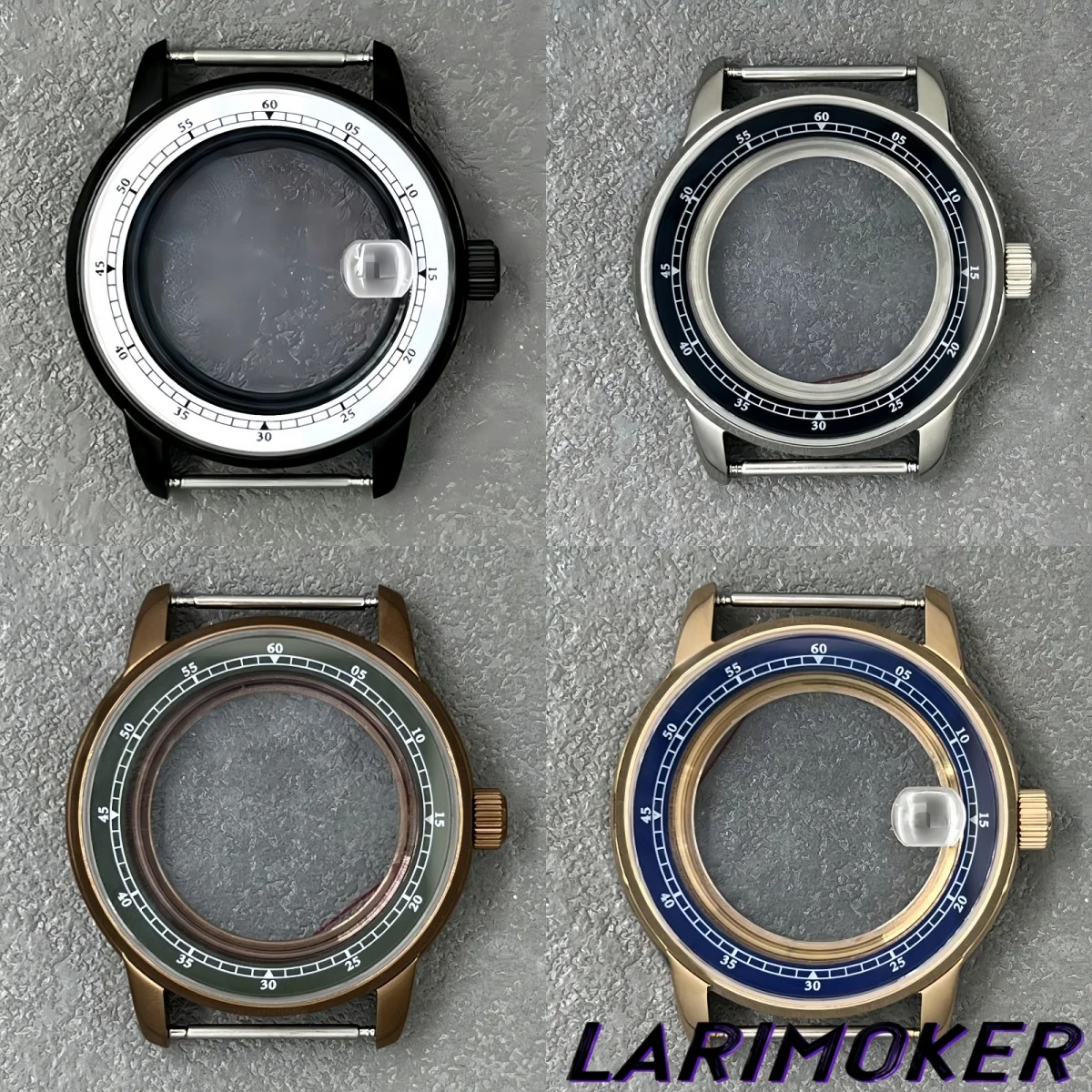 LARIMOKER 38mm Watch Case With Scale Mark Chapter Ring Sapphire Glass for NH34NH35NH36 PT5000 Movement Watch Parts Accessories
