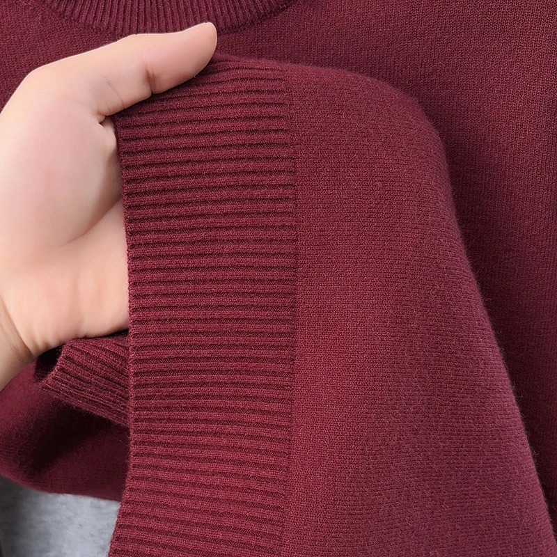 Herren-Strickpullover mit Rundhalsausschnitt, Herbst-Winter, zweiteiliger Look, Farbblock-Design, Hemdkragen, langärmelig, Business-Casual-Herrenbekleidung – Detail 5