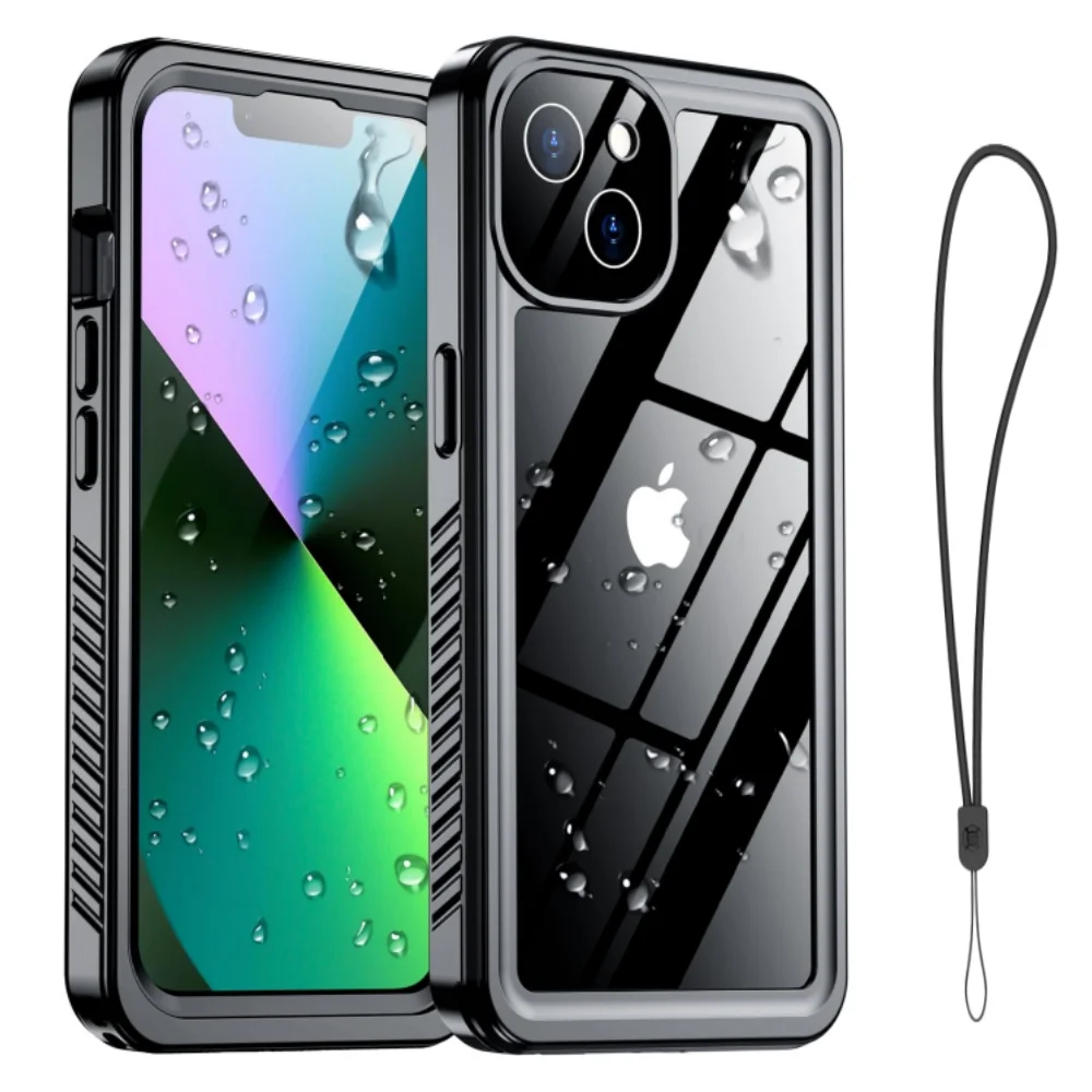 IP68 fully enclosed waterproof solid-color phone case, suita