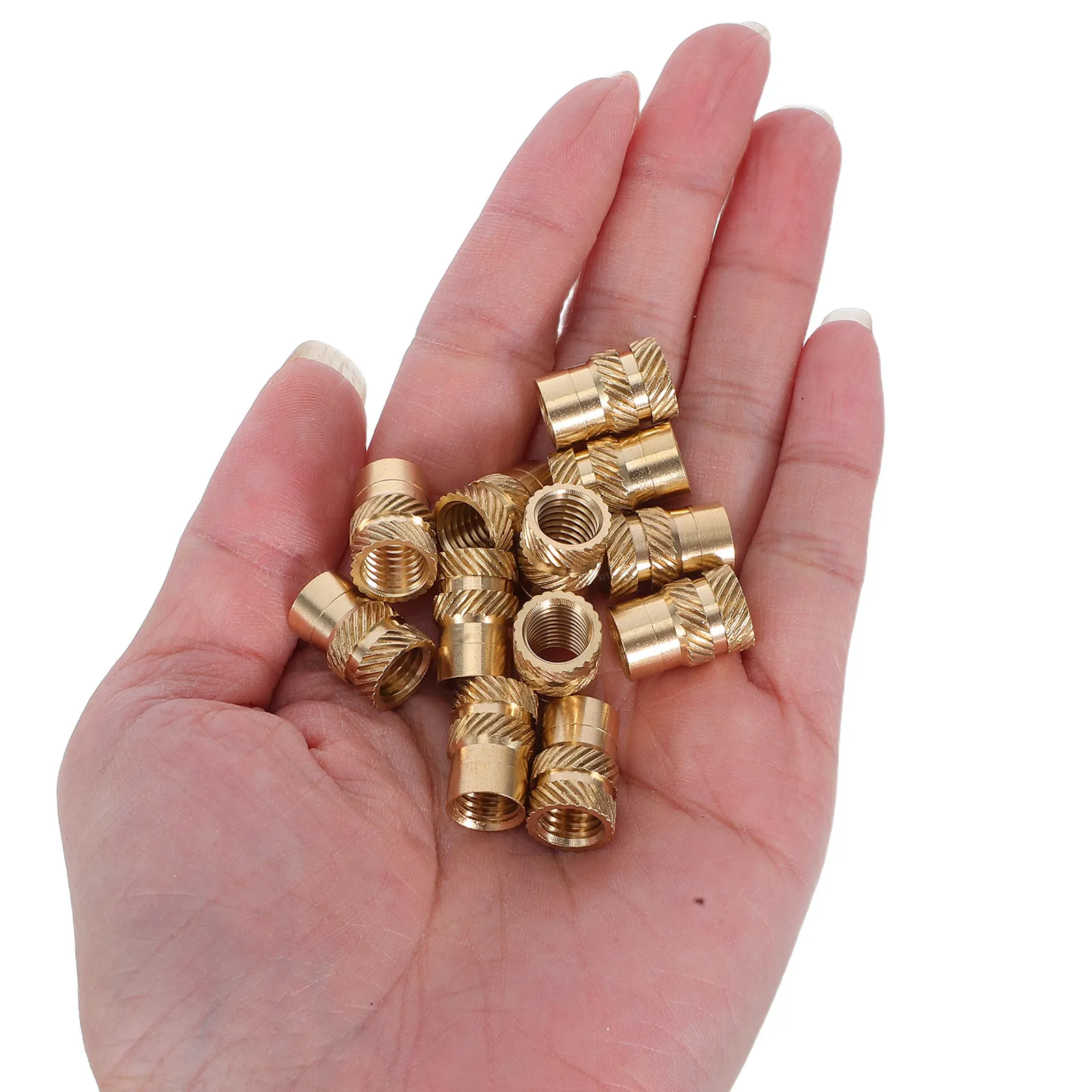 

50 шт. латунных резьбовых вставок с накаткой M8, термоустановочные гайки для пластика, 3D-печати, механической сборки, латунь