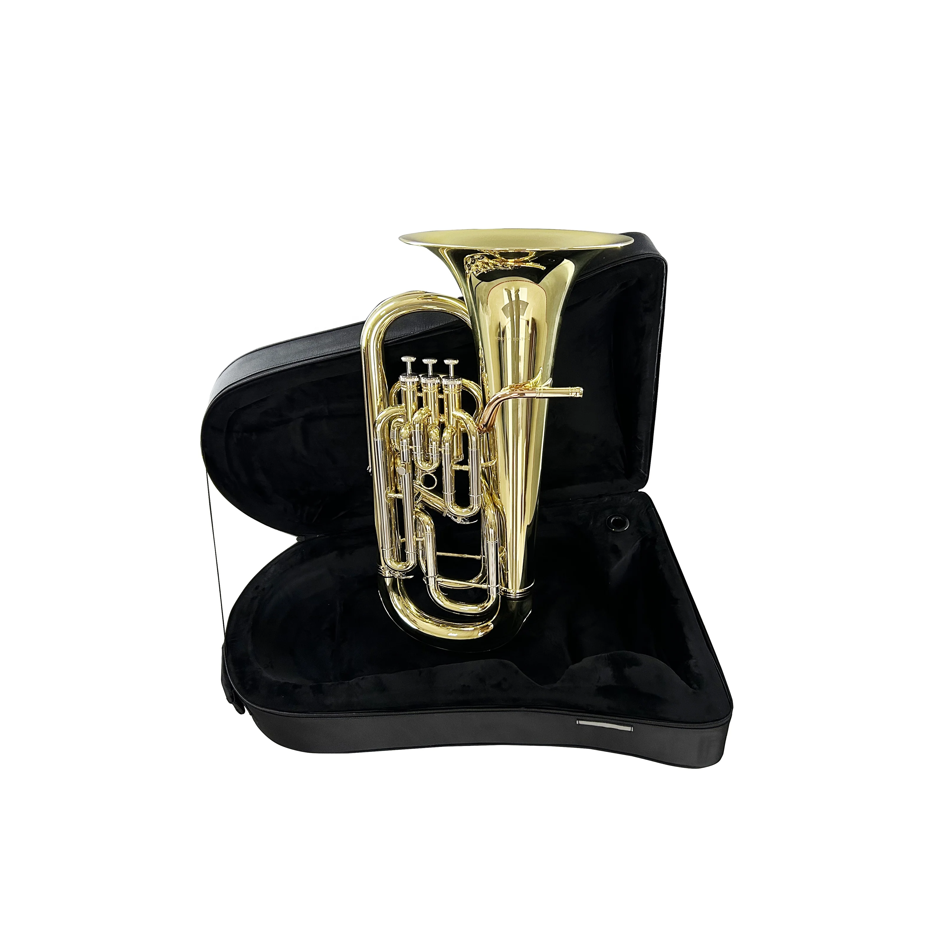 Professional Bb Tone Gold 3+1 Pistons Euphonium Gold Lacquer Finish Brass Body Wind Instrument For JYEP743