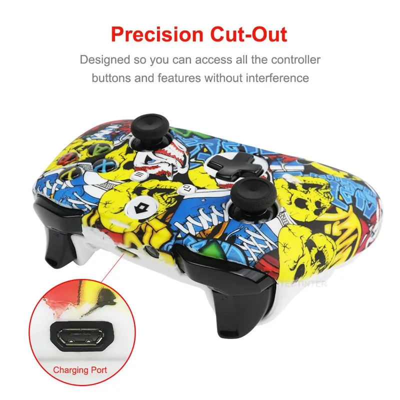 Miękki futerał silikonowy do konsoli Xbox One Slim Joystick ochronna skórka na kontroler do konsoli XBox One X S kamuflaż kciuk pokrywa antypoślizgowa nakładka