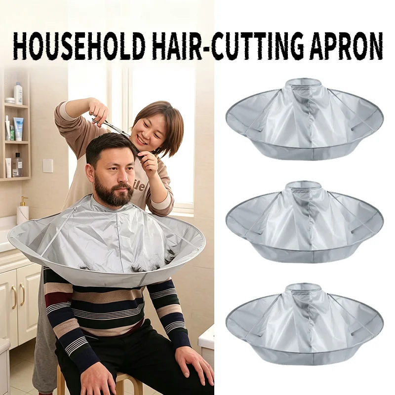 1PC Waterproof Nylon Hair Cutting Cloak Foldable Salon Barber Home Hairdressing Cover Cloth Adjustable Neck Closure Reusable