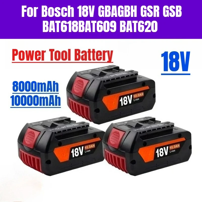 

For Bosch 18V GBAGBH GSR GSB BAT618BAT609 BAT620 10.0Ah Power Tool Battery