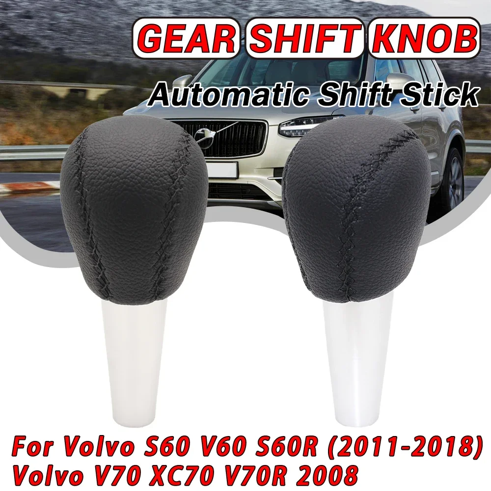 

High-quality Car Accessories Gear Shift Knob Lever Shifter Stick Leather For Volvo S60 V70 S60R V70R Automatic Transmission