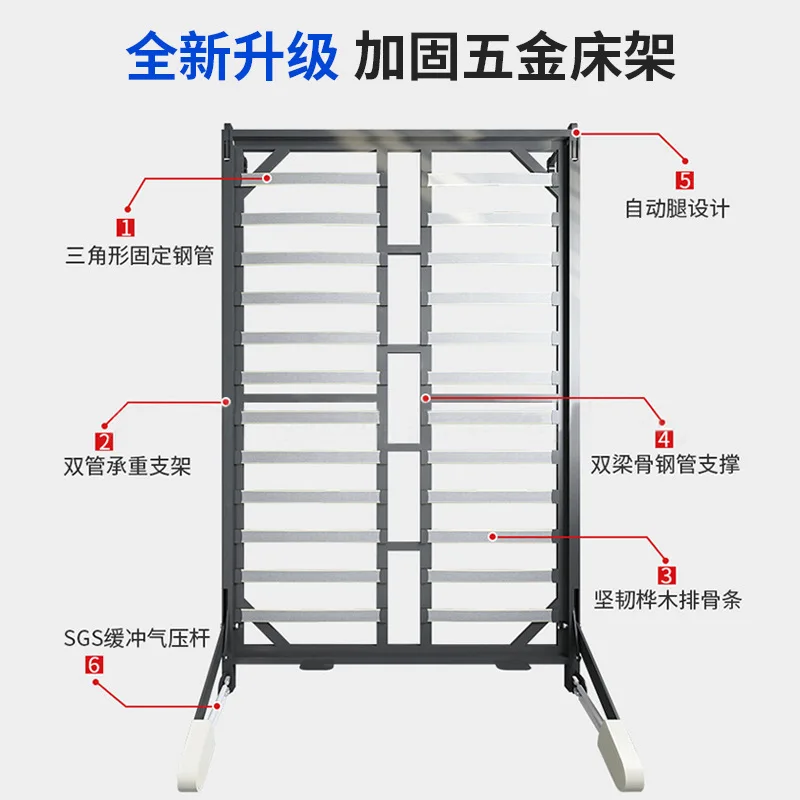 five accessories forward rollover hidden wall cabinet bed multi-function Murphy wardrobe hidden wall bed integrated