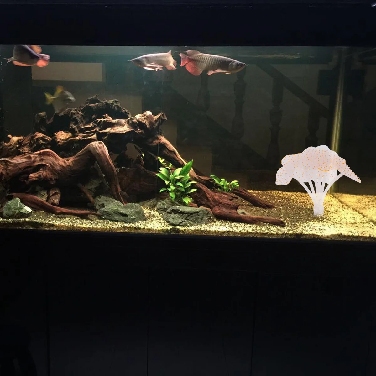 

Fluorescent Coral Decor Orange Artificial Plants For Terrarium Silicone Simulation Jellyfish Aquarium Landscape Simulated