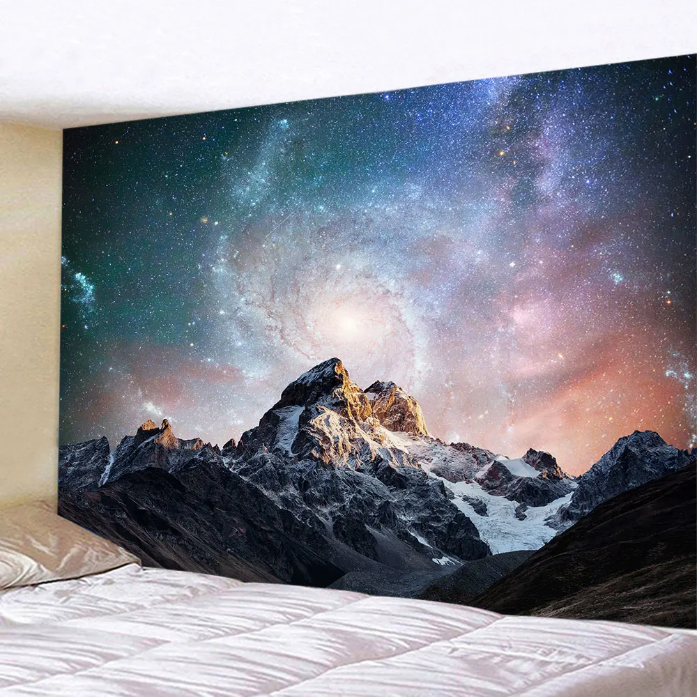 Psychedelic Galaxy Starry Sky Tapestry Moon Universe Space Nebula Wall Hanging  Cloth for Home Bedroom Dormitory Decoration