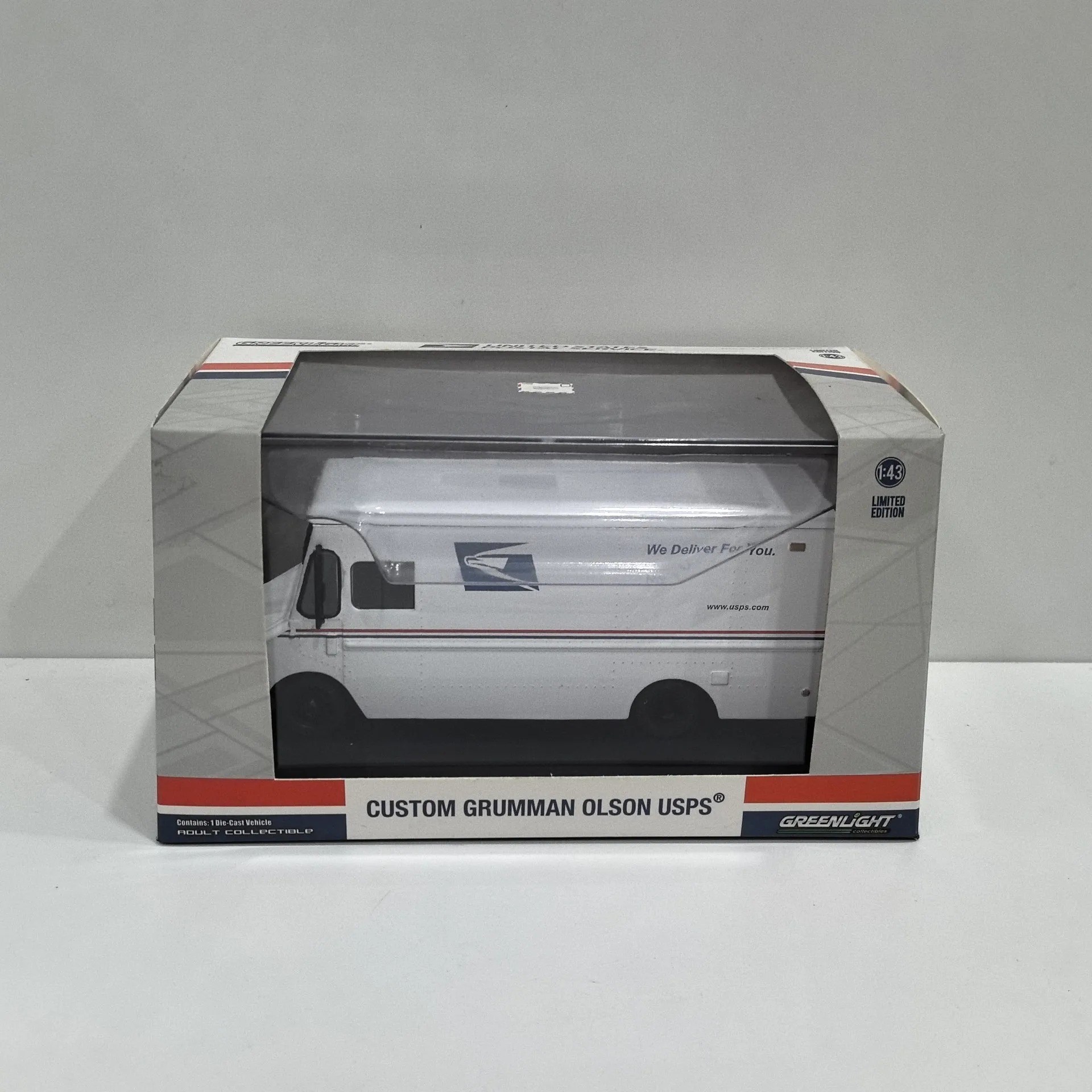 

Литой под давлением зеленый свет, масштаб 1/34, 1993, GRUMMAN OLSON, модель автомобиля из сплава, Коллекционная игрушка, подарок, сувенир, украшение для дисплея