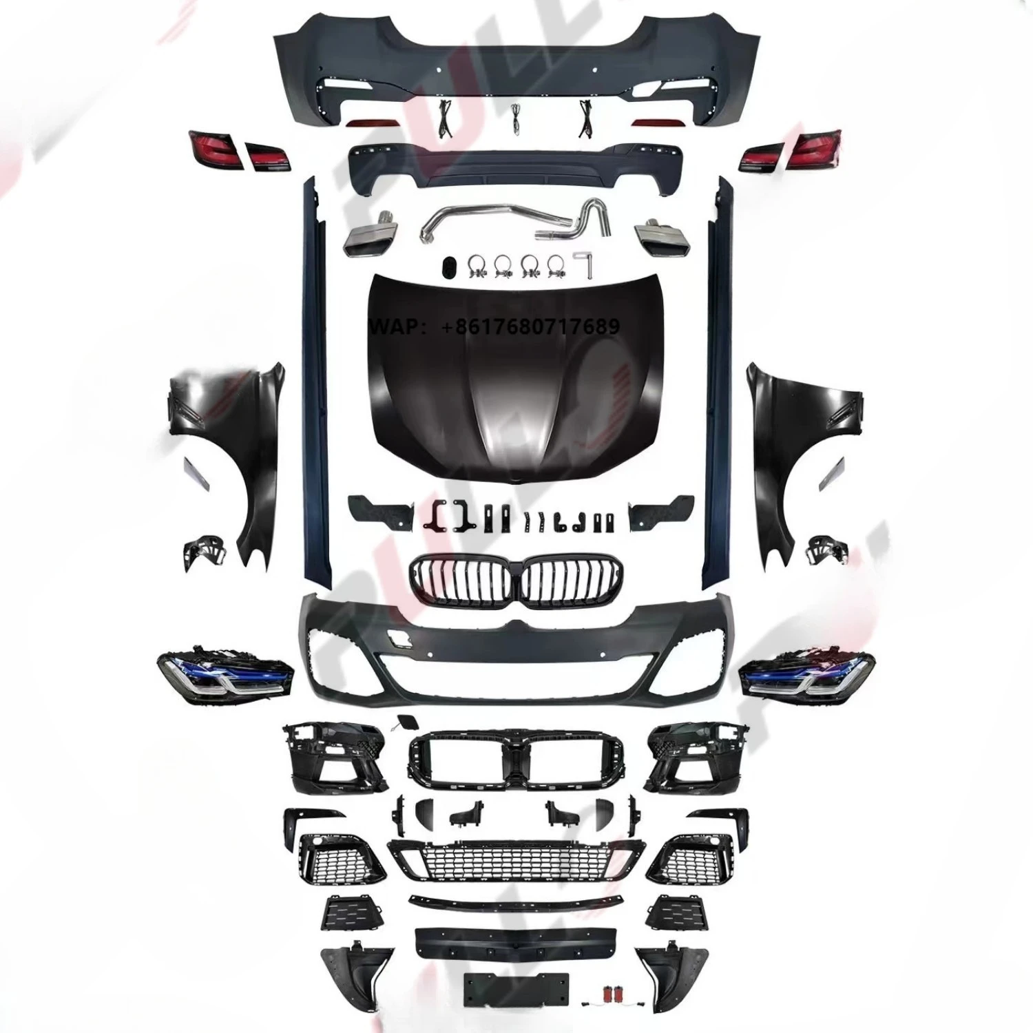 Car bumper body kit for F10 F18 11-18 old to new G30 G38 MT style,with headlights,taillights,hood,fenders,side skirts