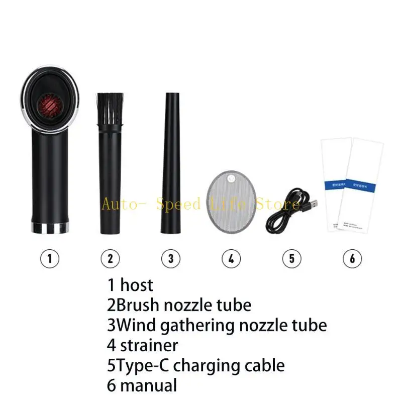 

02DA Portable Cordless Air Duster, Compressed Dirt Remover for Keyboard Desktop Car