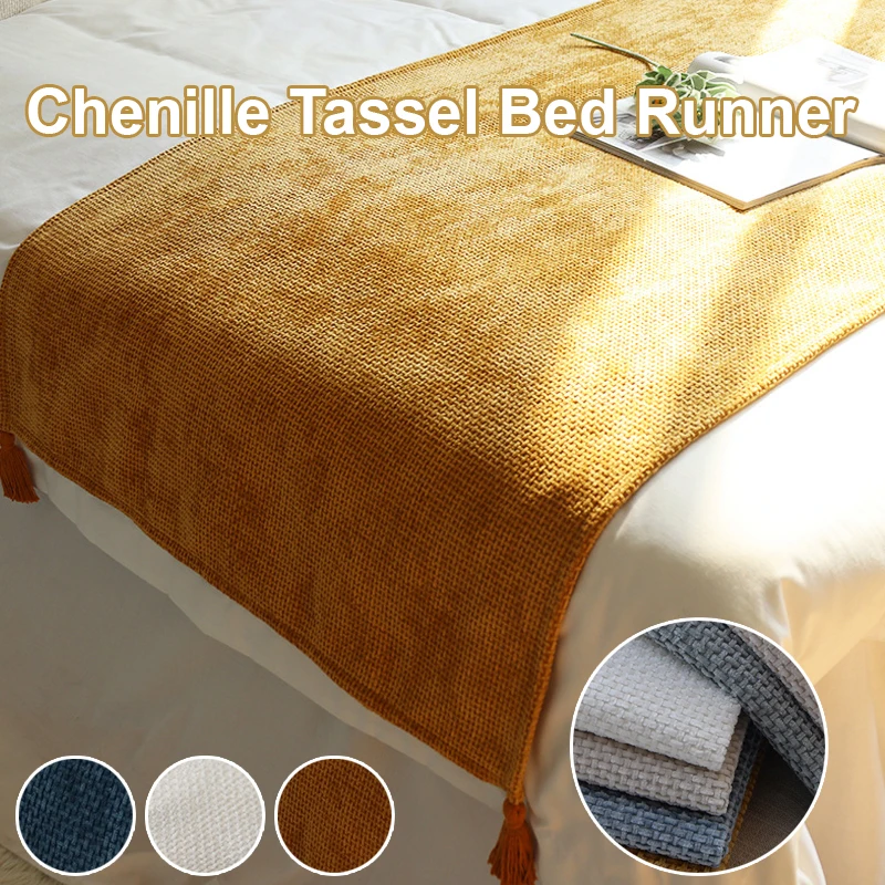 luxury-cream-style-bed-runner-thick-chenille-throw-blanket-hotel-bed-tail-scarf-protector-boho-home-decor-for-sofa-bed-homestays