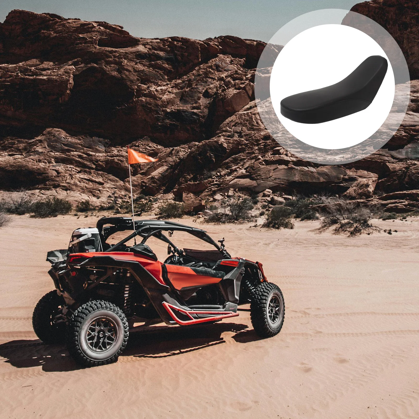 

Подушка сиденья для квадроцикла, материал PU, прочный, эргономичный, мягкий комфортный коврик для бездорожья, стабильная посадка для аксессуаров для верховой езды на квадроцикле, сиденье для мини-велосипеда