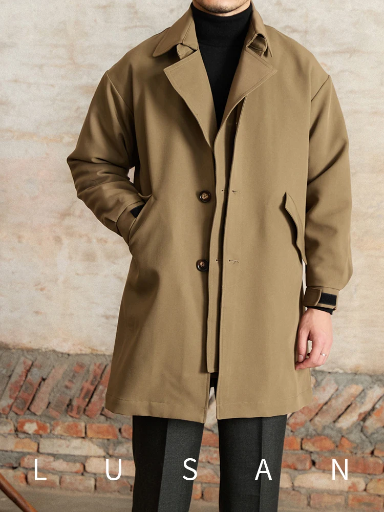 Mr. Lu San winter long down jacket fake two-piece suit collar thick trench coat warm long coat trendy men's