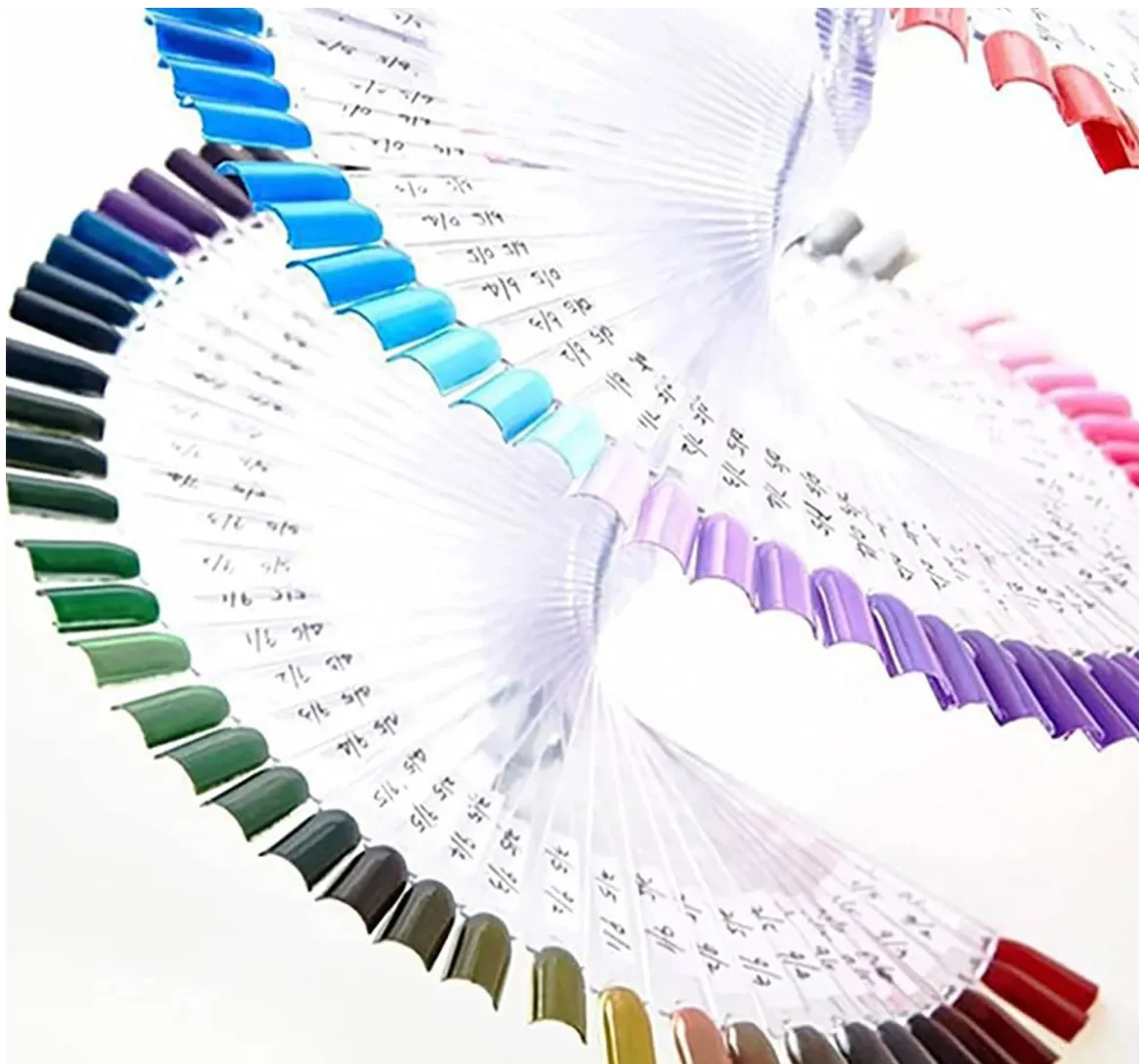 120PCS Nail Art Skills Display Stand Transparent ,natural color DIY Nail Art Rotating Color Card Gel Nail Polish Color Card Disp