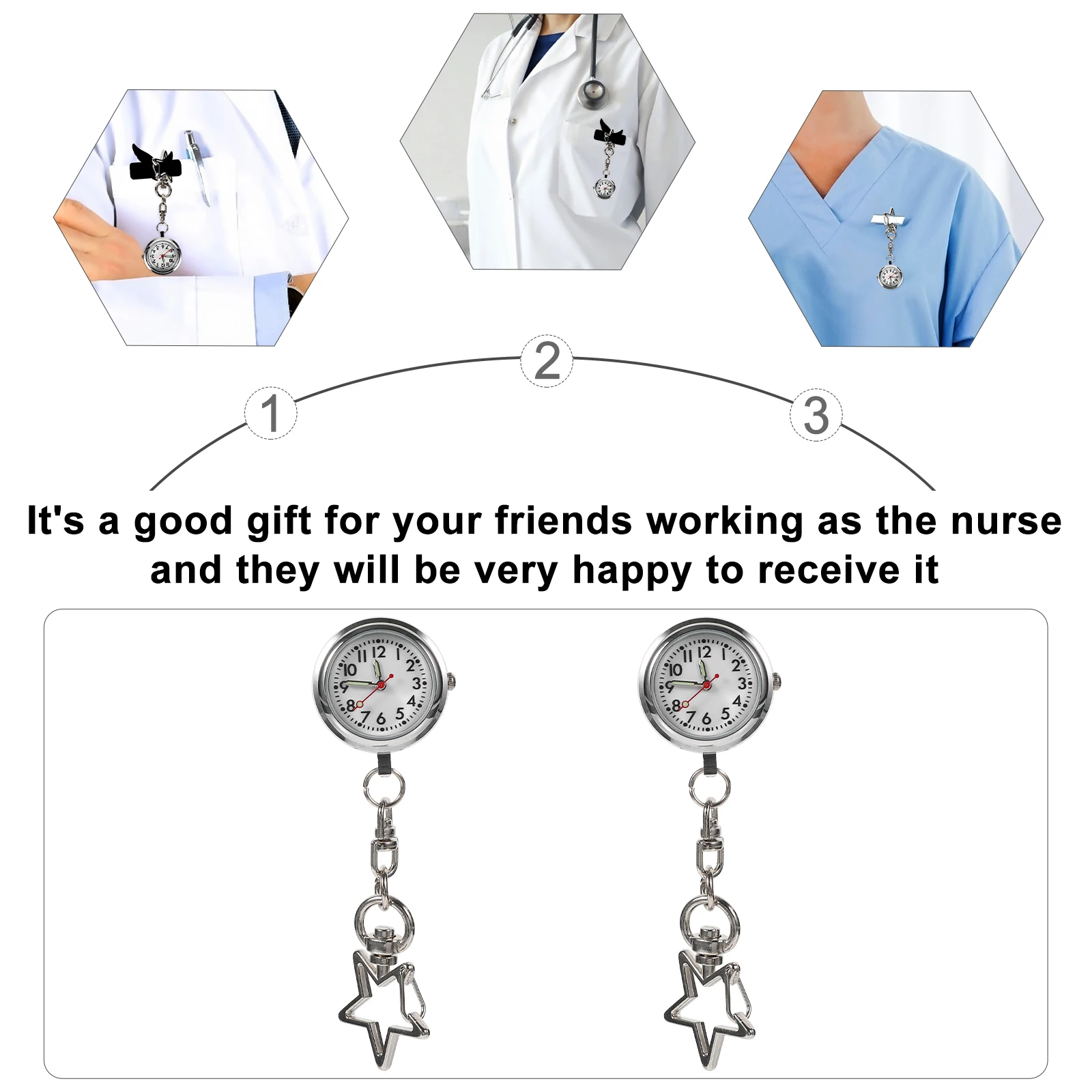 

Pocket Alloy Portable Nurse Pocket Simple Durable Nurse Fob Watch Women Convenient Nurses Watch Student Hospital