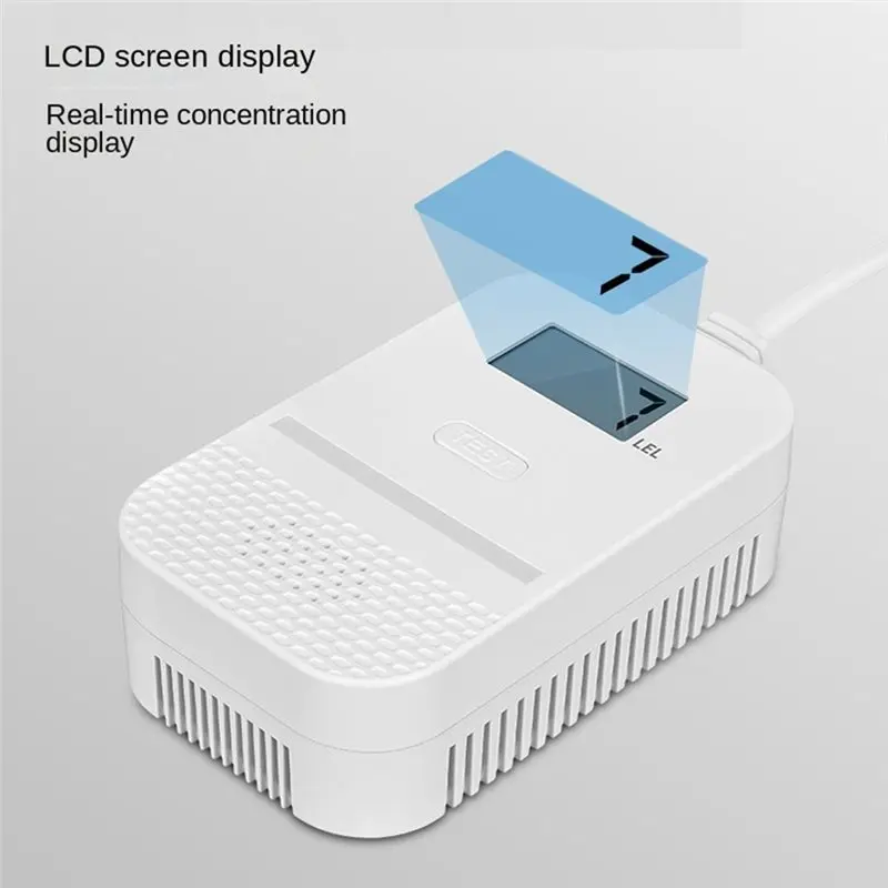 B04C-Portable Household Gas Alarm Natural Gas Detector LCD Display Independent Combustible Gas Alarm