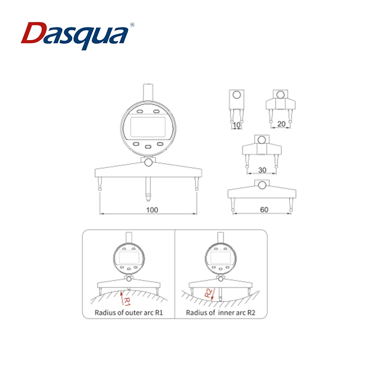 High Accuracy 5-700mm  Digital Dial Radius Gauge 0.005 Graduation  Electronic Radius Indicator Measuring Tool