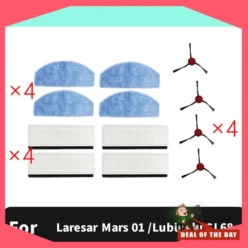 تسليم 24 ساعة لملحقات المكنسة الكهربائية Laresar Mars 01 /Lubluelu SL68 مرشح ممسحة فرشاة جانبية