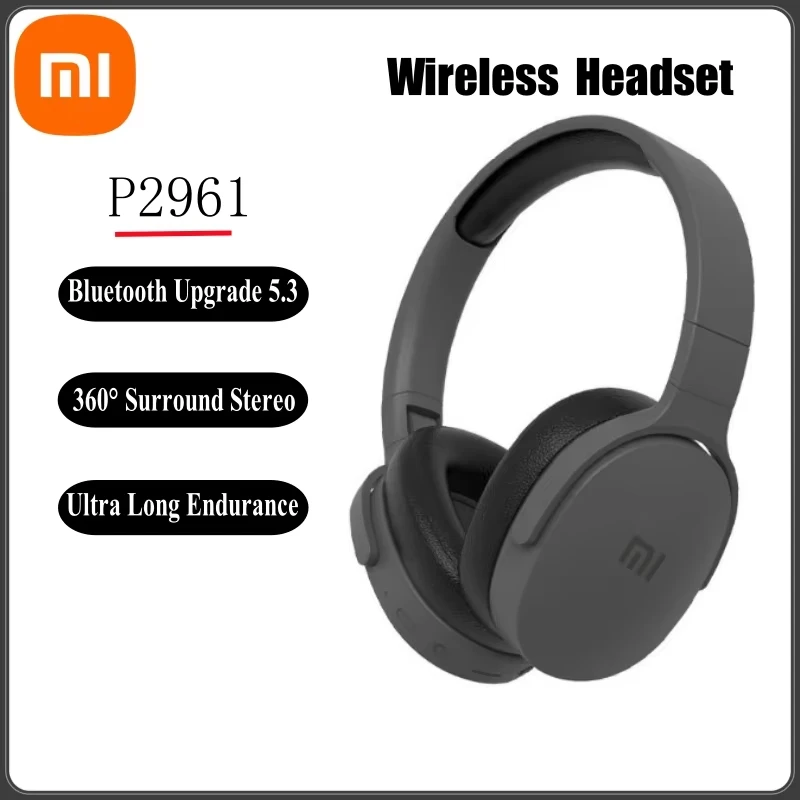 Xiaomi p2961 sem fio head-mounted fone de ouvido bluetooth longa vida útil da bateria portátil escritório aprendizagem jogos 3d algodão capa fones