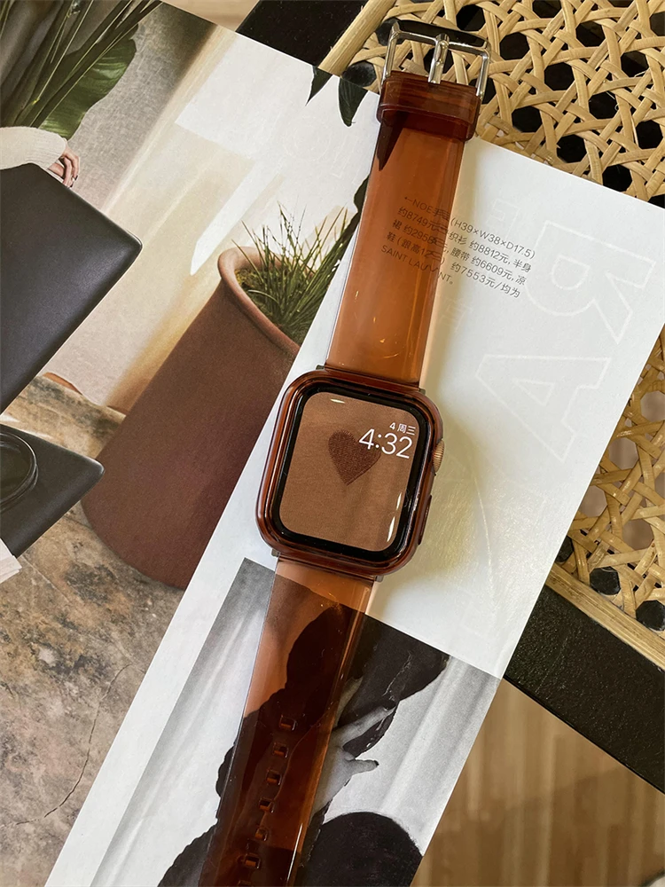 الرياضة واضح الفرقة ل أبل ساعة 7 6 SE 5 4 3 2 1 شفافة سيليكون حزام ل iwatch حزام 44 مللي متر 40 مللي متر 42 مللي متر 41 مللي متر 45 مللي متر