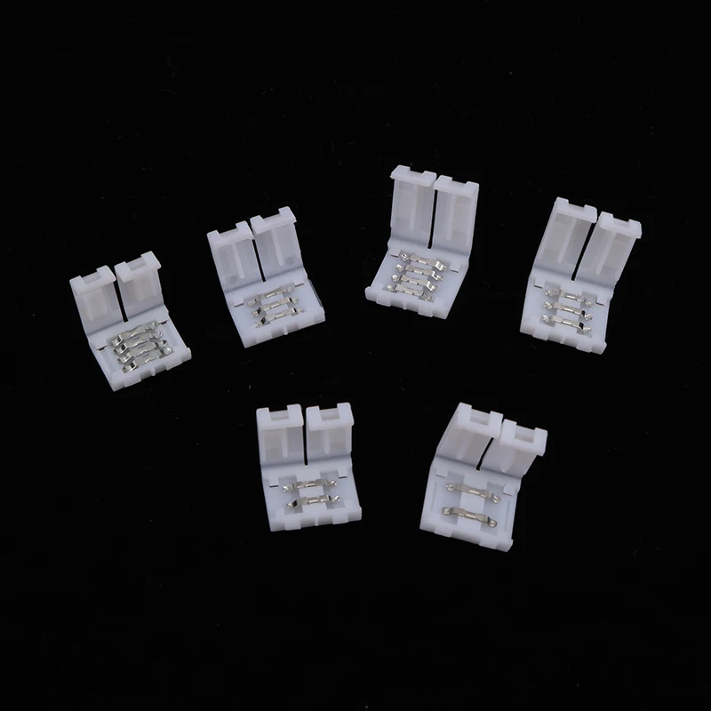 10Pcs LED Strip Connector 8MM 10MM 2Pin 3Pin 4Pin 3528 5050 RGB Single Color Solderless PCB Board Wire Free Welding Connectors