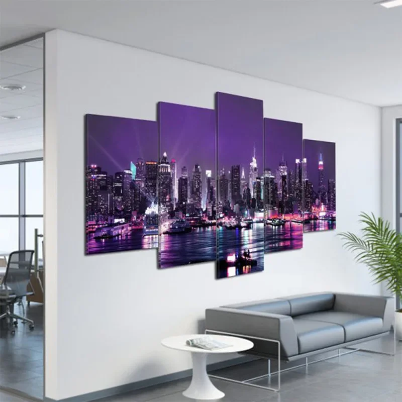 

Ultra clear New York City architectural landscape pentagram hotel home decoration high-definition decorative painting