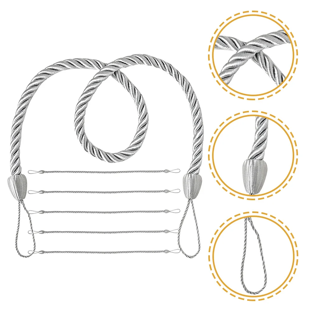 

6Pcs Portable Curtain Tieback No Drill Required Strong Holdback for Sheer Thick Curtains Home Living Room Bedroom Decor