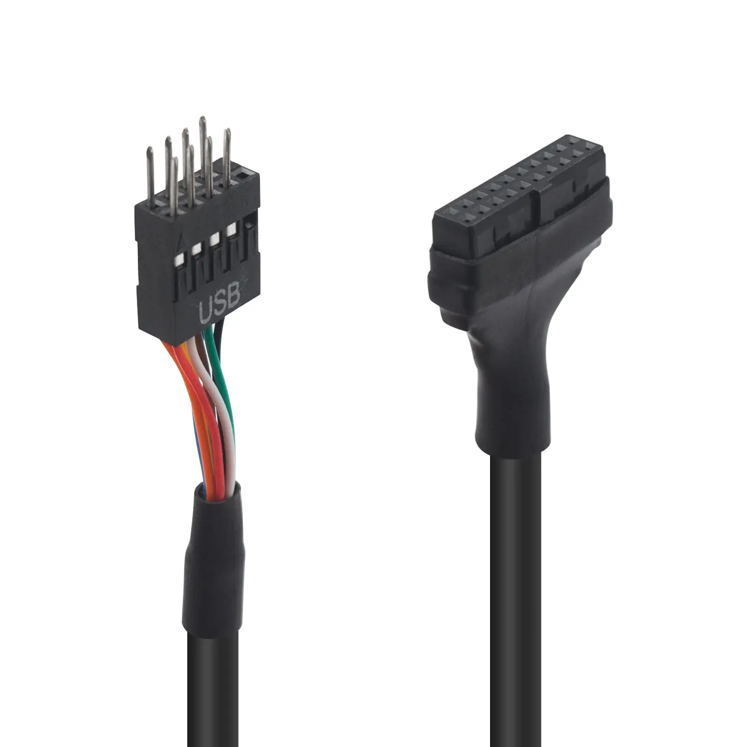 2Pcs USB 2.0 Motherboard IDC 9pin female to USB 3.0 19/20 Pin male Adapter,mainboard USB 3.0 20 Pin Header to USB 2.0 9Pin Cable