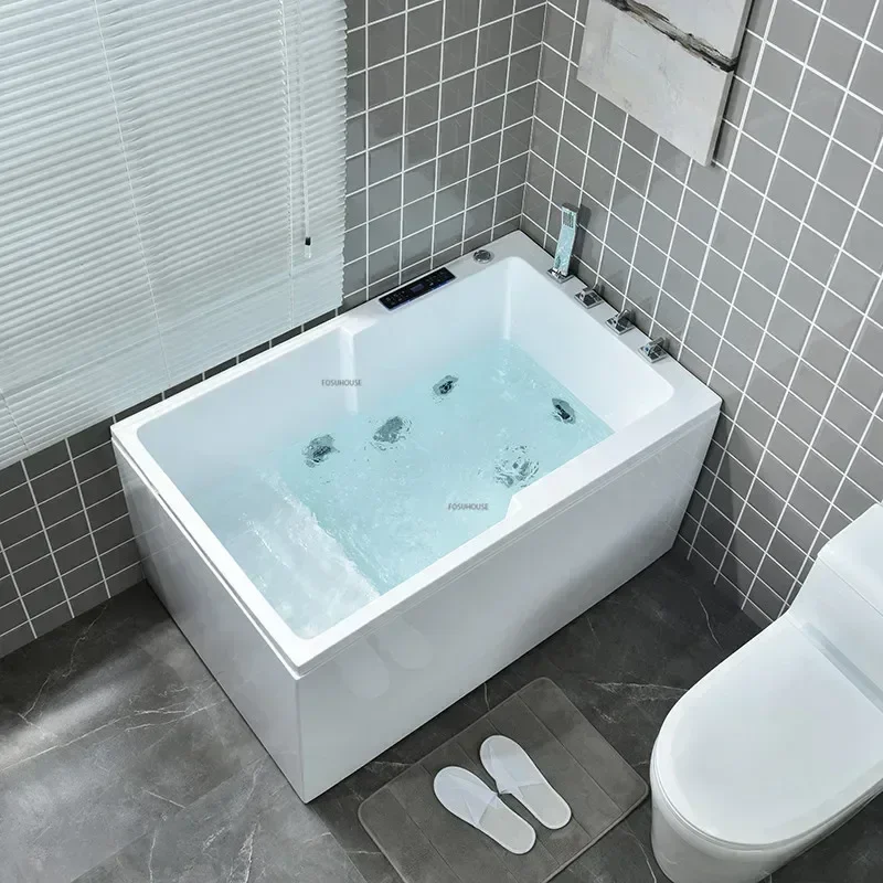 Modern Simple Home Acrylic Massage Bathtub Small Apartment Bathroom Constant Temperature Surfing Jacuzzi With Seat Design