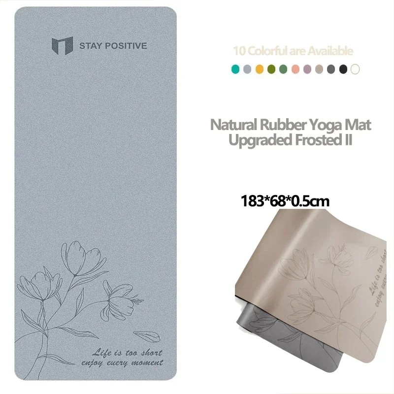 New Double-sided Non-slip Esterilla Yoga Frosted Natural Rubber PU Mat Soft Shock Absorption Home Workout Yoga Training Mattress