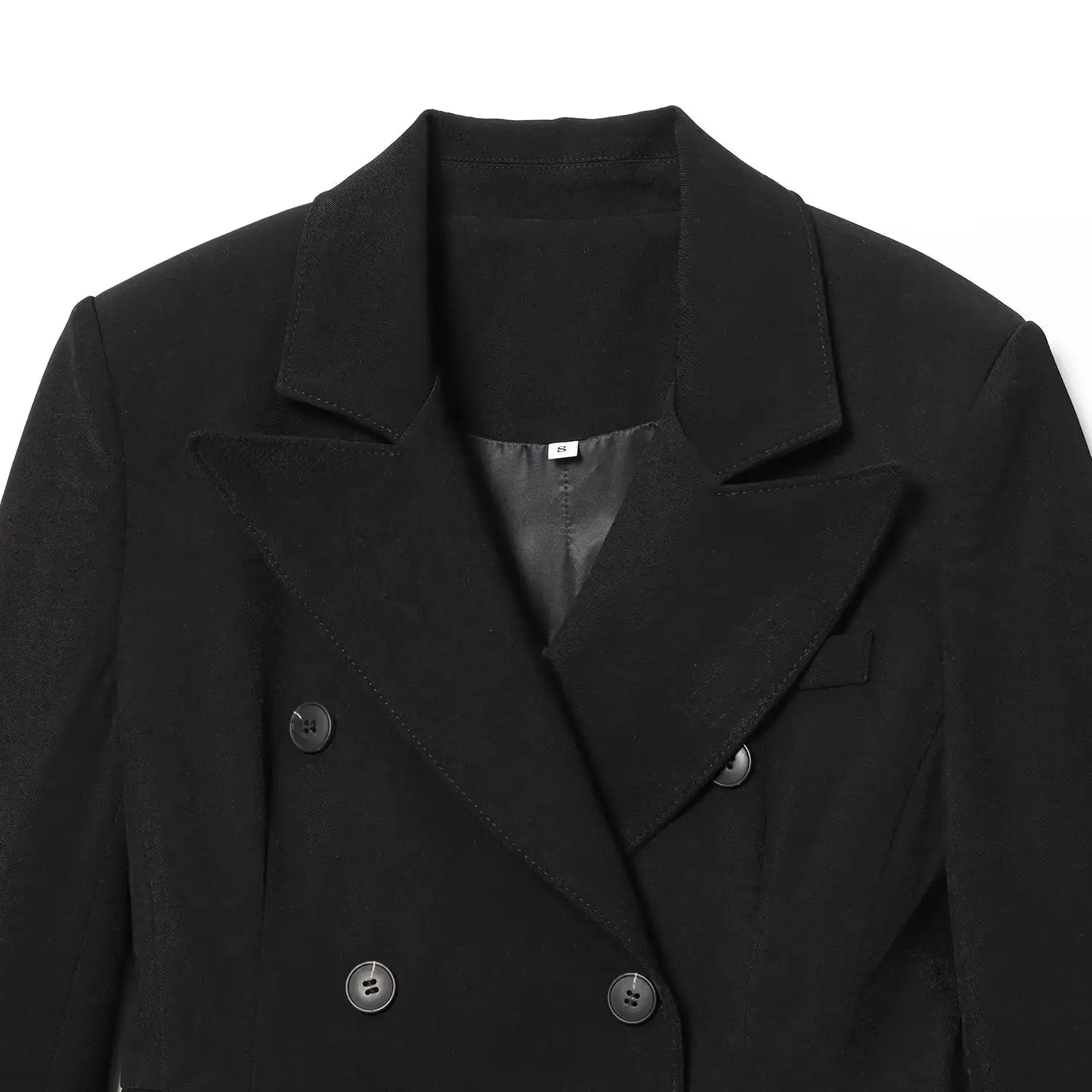 بدلة خريف جديدة على الطراز الأوروبي والأمريكي للسيدات لعام 2025 فستان مزدوج الصدر أنيق مزدوج الصدر سترة خارجية Mujer #3