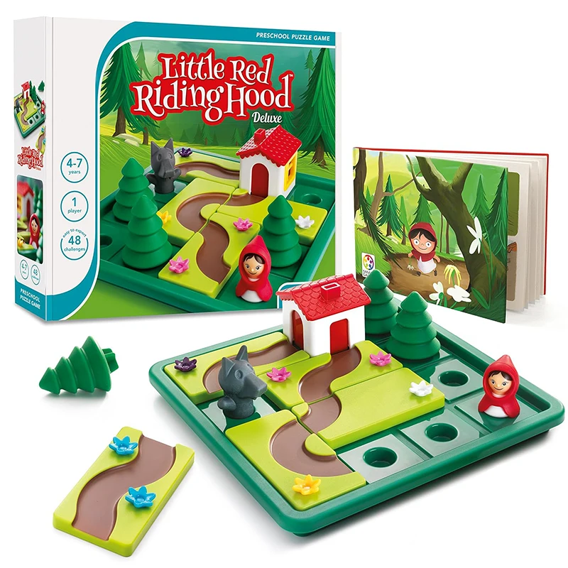 Little Red Riding Hood Hide&Seek Board Games Skill-Building Puzzle Logic Game IQ Training Toy Children Gift with Picture Book