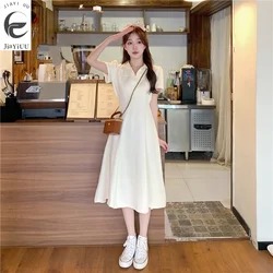 Gentle Style Polo Short Sleeved Dress for Women's Summer New Simple and Elegant High-end Feeling Skirt