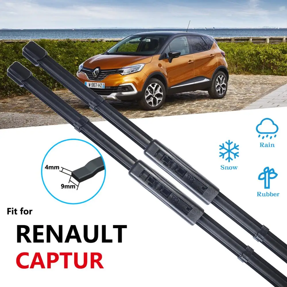 Voor Renault Captur 2013 2014 2015 2016 2017 2018 Samsung QM3 Auto Ruitenwissers Blades Borstels Auto Accessoires Stickers Voorruit