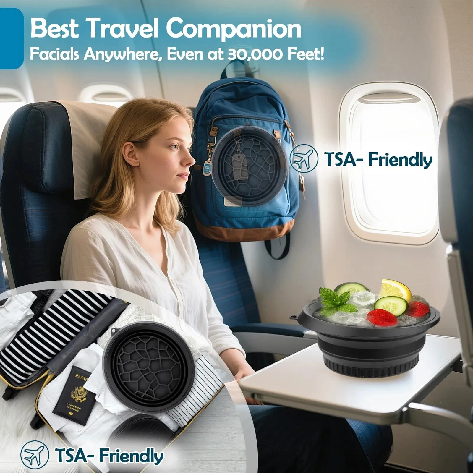 وعاء حمام ثلج للوجه قابل للطي من السيليكون للوجه يغرق غمس أداة العناية بالبشرة المنزل السفر الجمال الأساسية متعددة الأغراض التمريض #2