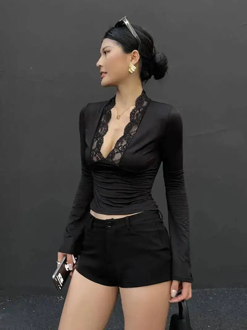 Hot Girl Casual Shorts For Women 2025 Autumn New Style Sexy Low Waist Slimming Lifting Hips Ultra Shorts Sexy Women LHJ7