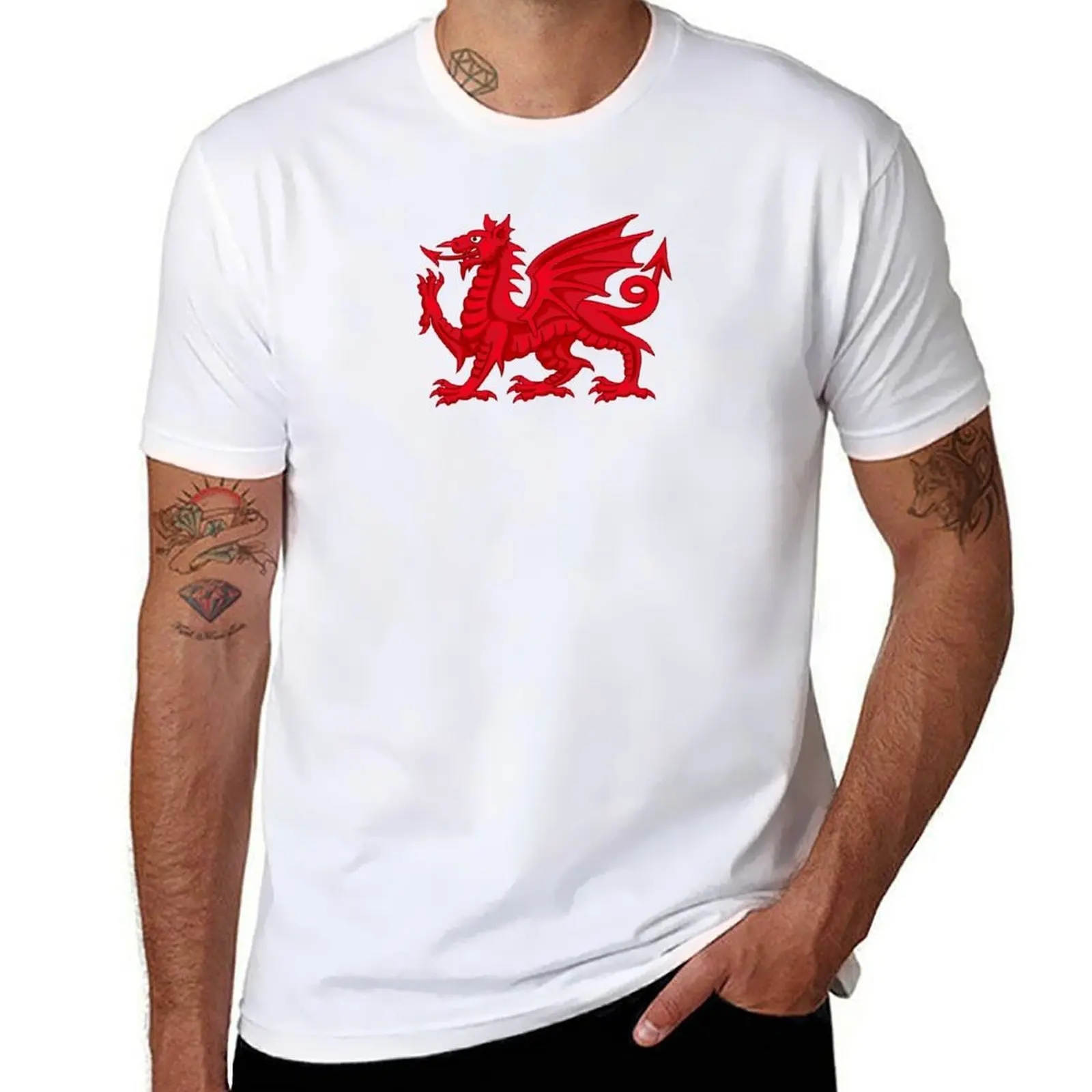 

Welsh Dragon Y Ddraig Goch T-Shirt men t shirt cotton 100% cotton t shirts man 100% T-Shirt