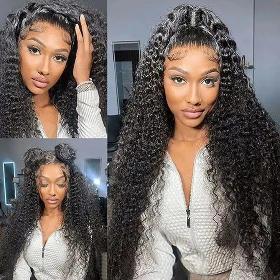 

30-дюймовые парики из натуральных волос с глубокой волной, предварительно выщипанные, 13X4, 13X6 HD кружевной фронтальный парик для чернокожих женщин, бразильские кудрявые парики, 100% натуральные волосы