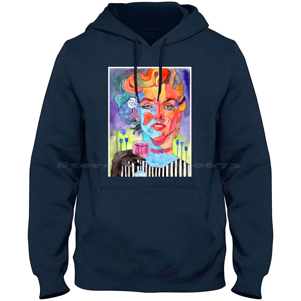 Crying Marilyn 100% Pure Cotton Hoodie Tshirt Marilyn Monroe Norma Jane Pop Art Watercolour Visual Art Drag Queen Drinking Wine