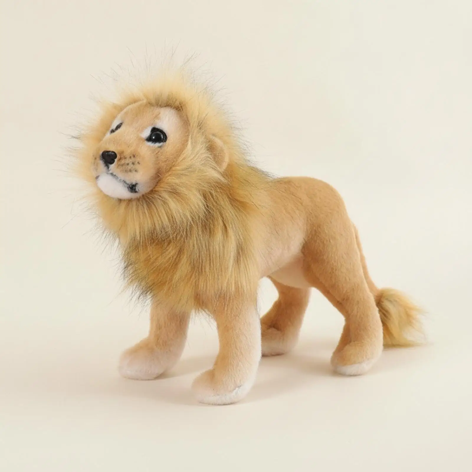 Realistic Lion Plush Stuffed Toy Standing Four Legs Super Soft Short Plush for Animal Lovers Gift