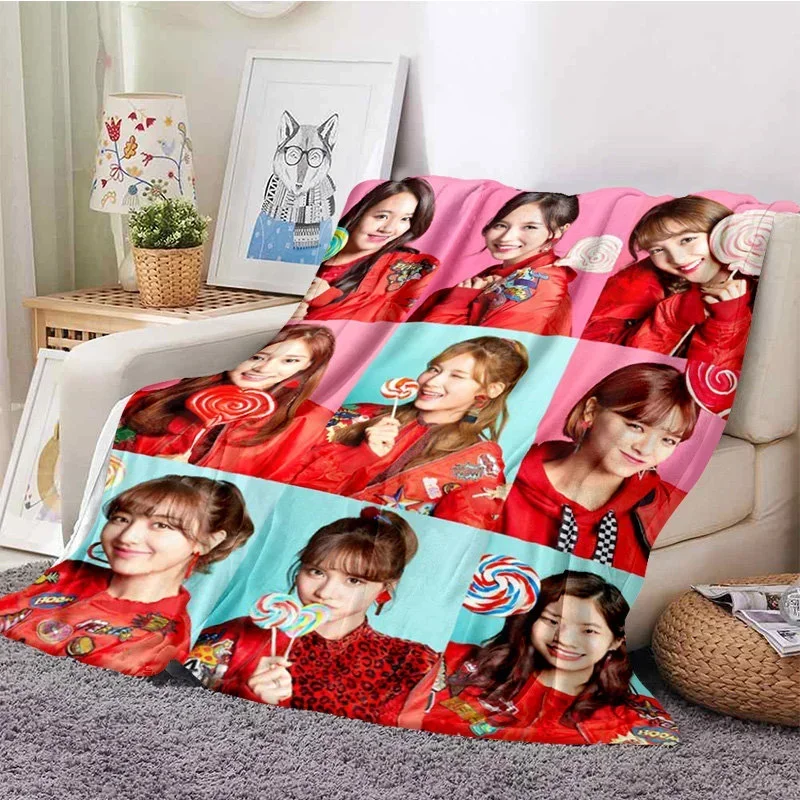 3D Print Kpop Girl Group Blanket Soft Sofa Cover Twice Nayeon Throw Blanket Fleece Tapestry Warm Bed Blankets for Bedroom Couch - view 2