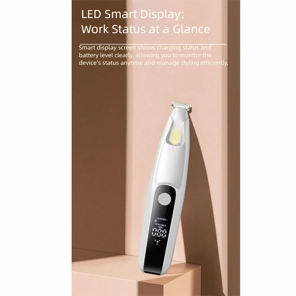 LED Dog Paw Trimmer LCD Display Widen Cats Foot Shaver Comfortable Grip Fully Waterproof Pet Paw Hair Clippers Nail Grooming - view 3