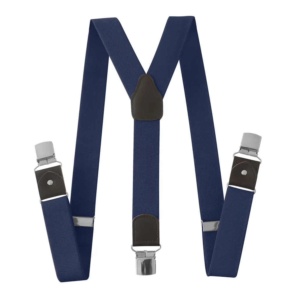 PU Leather Suspenders Men 3 Clips Male Suspensorios Adjustable Belt Strap Bretelles Vintage Men Clothing Accessories