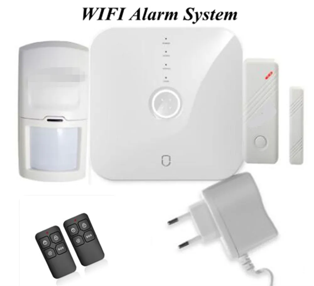 Wireless WIFI Alarm System APP Remote Control Home Security Alarm Kit With PIR Motion Detector Door Contact