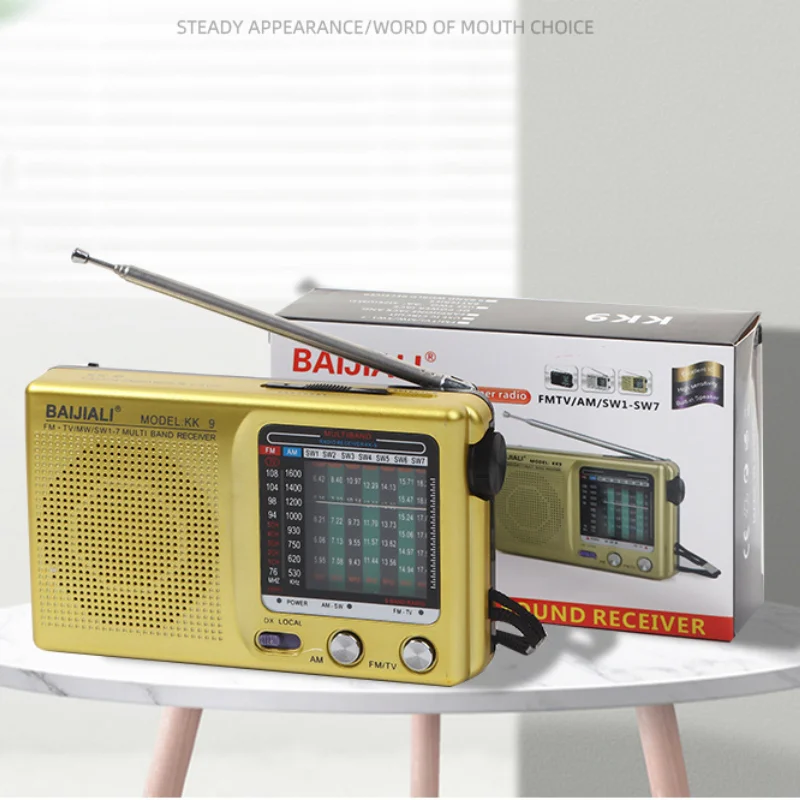 Plastic Emergency Weather Radio Full Band Portable Weather Radio SW AM FM Handheld Mini Radio Battery Powered for Indoor Outdoor