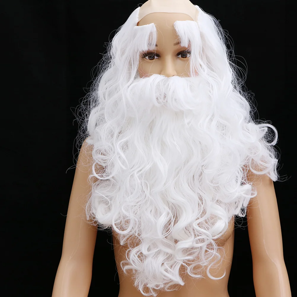 

Christmas Suits for Men Santa Claus Cosplay Props Make up Eyebrow Beard Elder