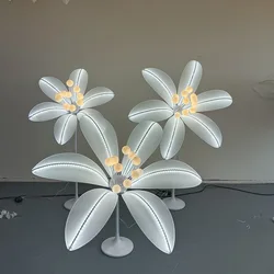 WPD Modern White Lily Wedding Lamp LED Light for Party Stage Road Lead Little Fresh Flower Background Decoration